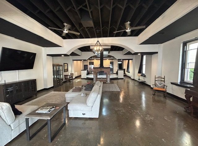 Adaptive reuse conversion with exposed timber cathedral ceiling, by Mount Vernon Construction